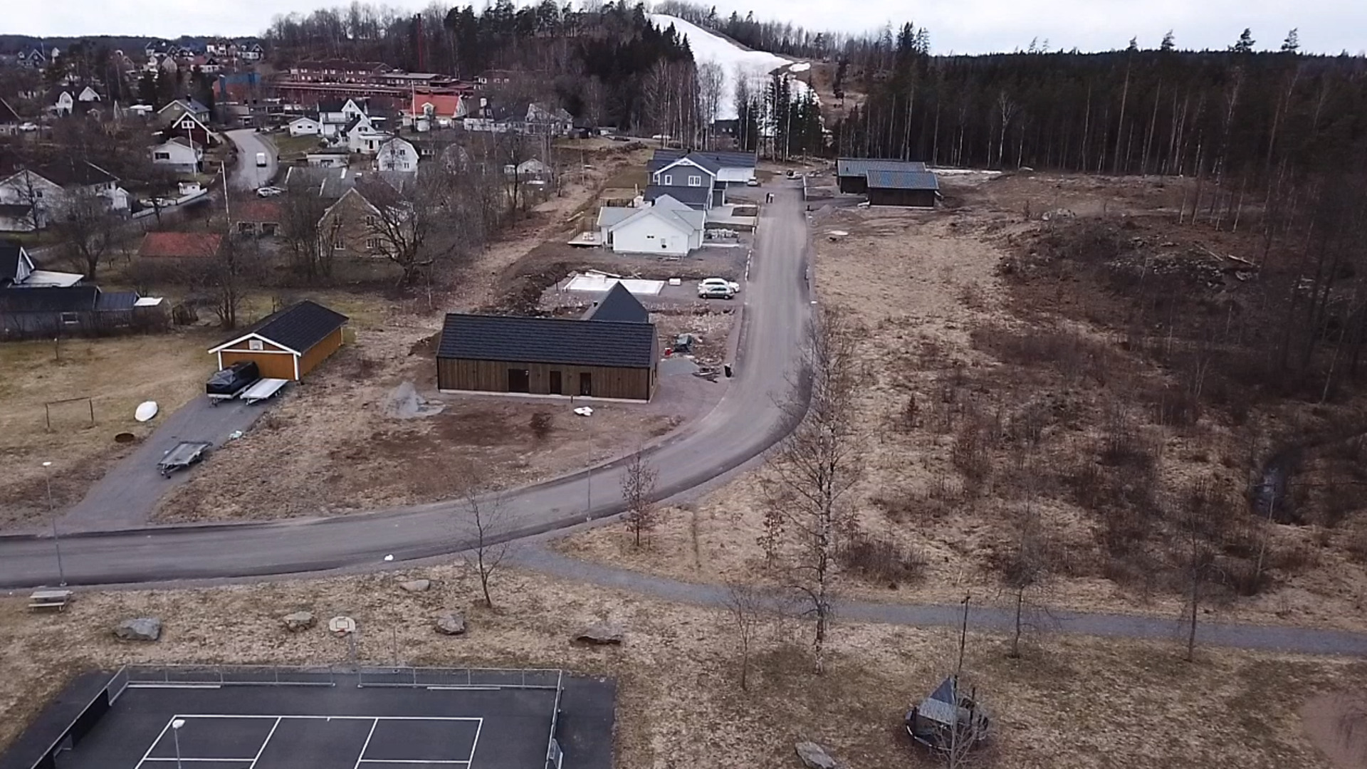 Bilden visar bostadsområde på Tällevad.